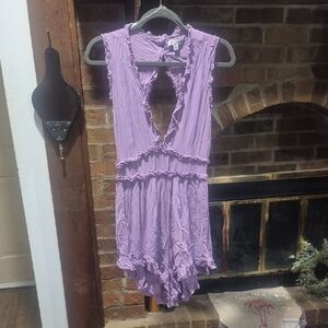J for Justify Lilac Ruffled Sleep Romper